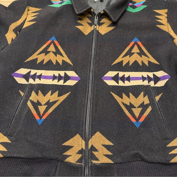 Pendleton Black Multicolor Patterned Bomber Jacket - Picture 2 of 9